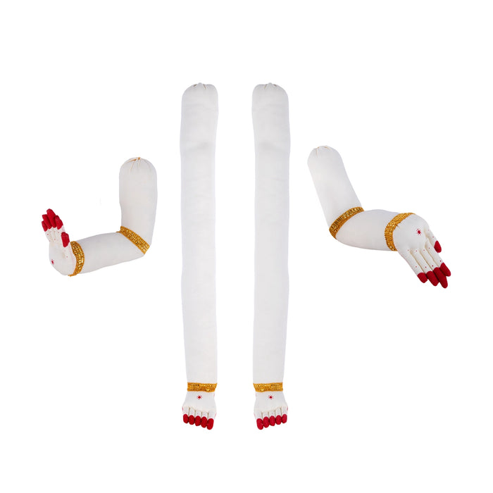 Lakshmi Paduka & Lakshmi Hands Set - 22 x 4.5 Inches | Cloth Hastham Padham/ Lakshmi Padam For Deity Decor