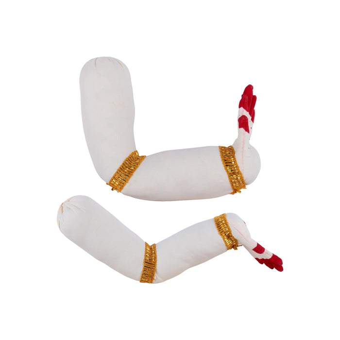 Lakshmi Paduka & Lakshmi Hands Set - 22 x 4.5 Inches | Cloth Hastham Padham/ Lakshmi Padam For Deity Decor