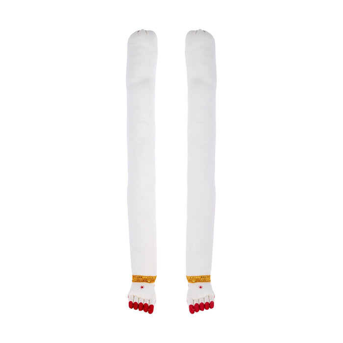 Lakshmi Paduka & Lakshmi Hands Set - 22 x 4.5 Inches | Cloth Hastham Padham/ Lakshmi Padam For Deity Decor