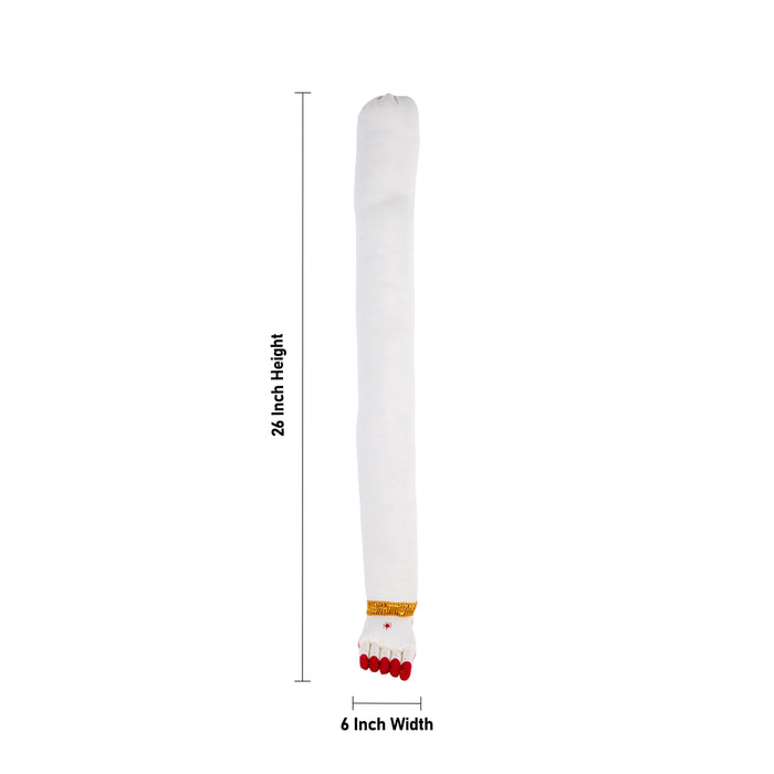 Lakshmi Padham & Lakshmi Hastham Set - 26 x 6 Inches | Cloth Hands Paduka / Laxmi Padham For Deity Alangaram