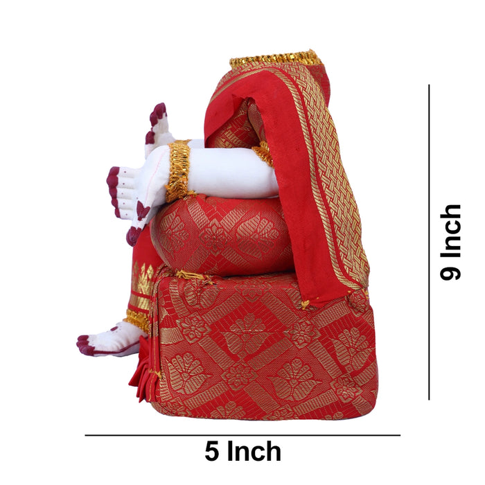 Amman Stand - 9 x 5 Inches | Varalakshmi Decor/ Wooden Ammavari Idol without Face for Deity Decor - Neck & Body Accessories