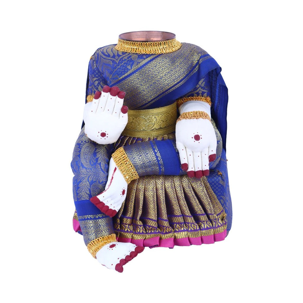 Amman Stand - 10 x 8 Inches | Varalakshmi Decor/ Wooden Ammavari Idol without Face for Deity Decor