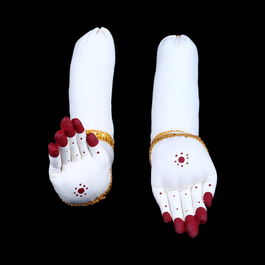 Amman Hands & Legs Set - 15 x 1.5 Inches | Cloth Hastham Patham/ Laxmi Hand & Leg for Deity - Deity Jewellery & Vastra Sets