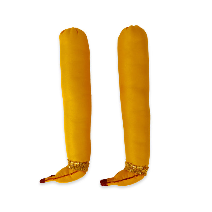 Lakshmi Hand and Leg Set  - 10  Inches |  Yellow Hastam Padham/ Cloth Varalakshmi Hand and Leg for Deity Decor