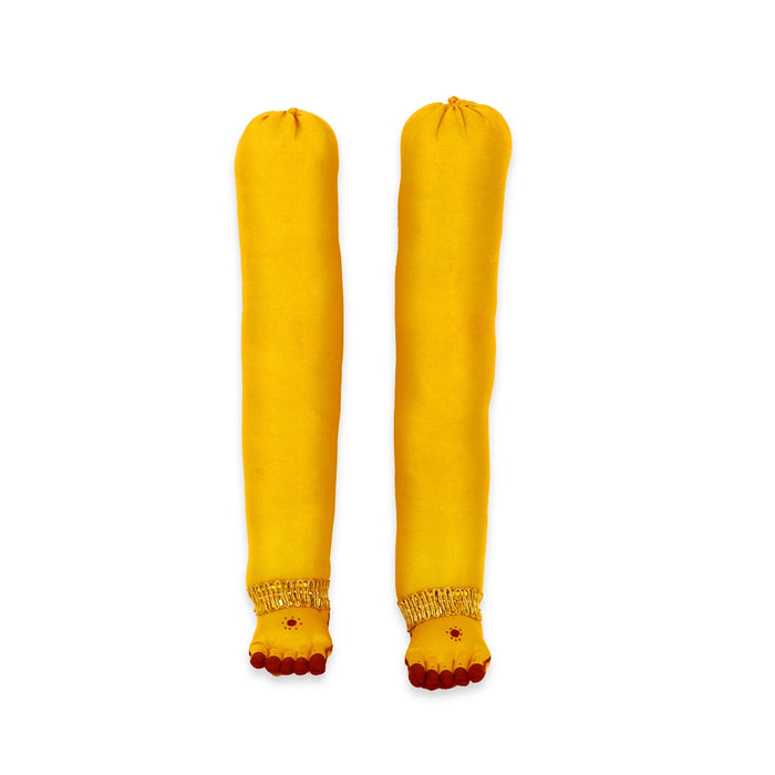 Amman Hands & Legs Set - 18 x 2.5 Inches | Cloth Varalakshmi Hands & Leg/ Yellow Colour Laxmi Hand & Leg for Deity