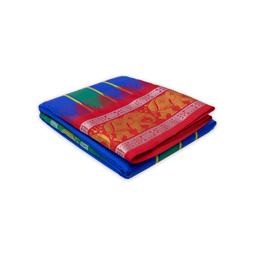 Veshti - 9 x 5 Inches | Mixed Colour Dhoti / Art Silk Vesti / Traditional Dhothi For Men - Veshti & Dhoti