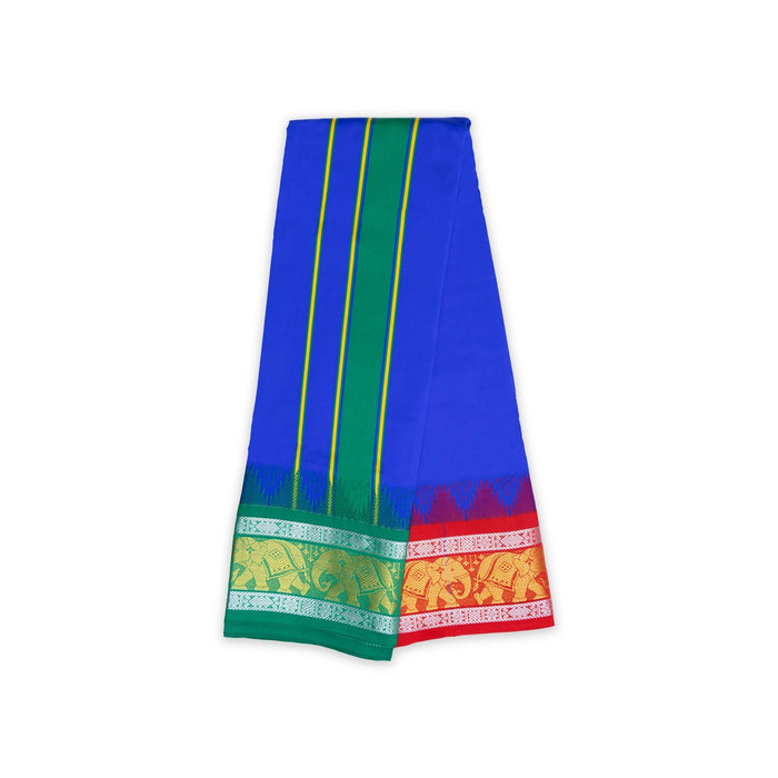 Veshti - 9 x 5 Inches | Mixed Colour Dhoti / Art Silk Vesti / Traditional Dhothi For Men - Veshti & Dhoti