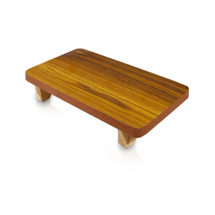 Pooja Chowki - 6 x 10 Inches | Wooden Manai Palagai/ Bajot/ Patla for Home - Pooja Aasan & Bajot & Pooja Mat