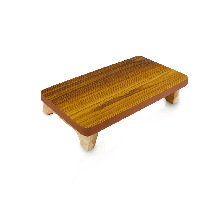 Pooja Chowki - 6 x 10 Inches | Wooden Manai Palagai/ Bajot/ Patla for Home - Pooja Aasan & Bajot & Pooja Mat