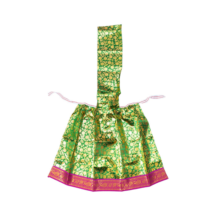 Amman Pavadai Thavani - 18 Inches | Satin Mata Dress / Devi Vastra / Mata Poshak for Deity
