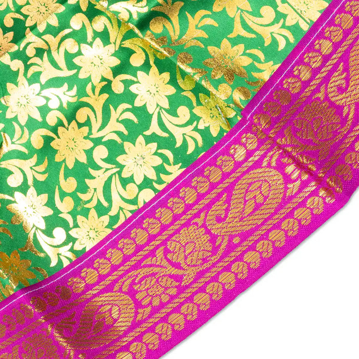 Amman Pavadai Thavani - 18 Inches | Satin Mata Dress / Devi Vastra / Mata Poshak for Deity