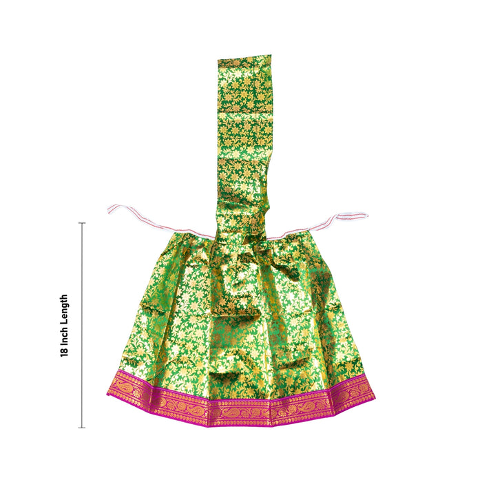 Amman Pavadai Thavani - 18 Inches | Satin Mata Dress / Devi Vastra / Mata Poshak for Deity