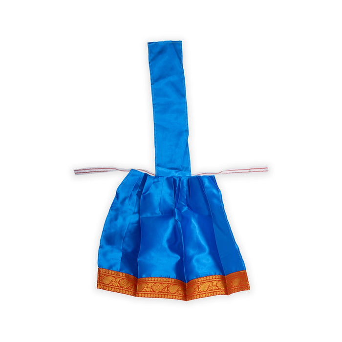 Devi Dress With Thavani - 15 x 11 Inches | Jari Border Design Mata Rani Poshak/ Satin Amman Pavadai for Deity - Devi Dress