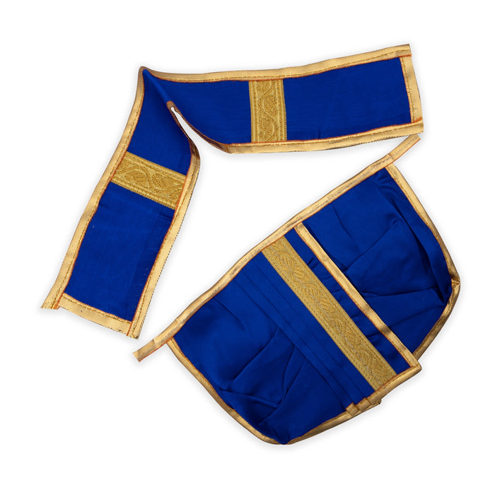 Panchakacham - 6 x 8 Inches | Dhoti/ Satin with Jari Border Panchagajam for Deity - Bhagwan Vastra