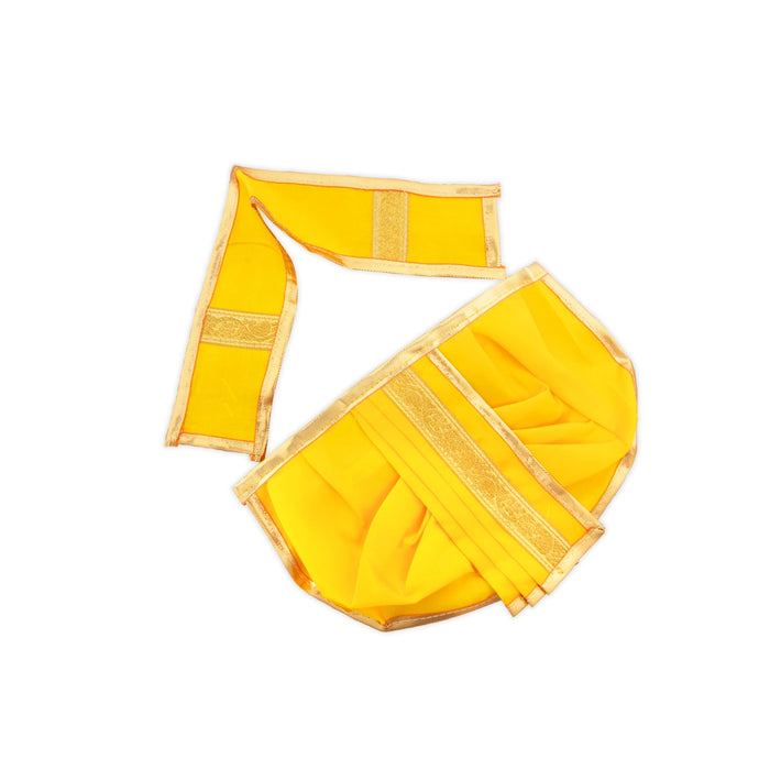 Panchakacham - 6 x 8 Inches | Dhoti/ Satin with Jari Border Panchagajam for Deity - Bhagwan Vastra