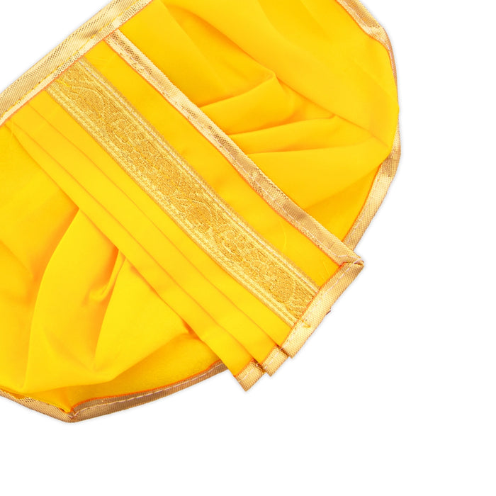 Panchakacham - 6 x 8 Inches | Dhoti/ Satin with Jari Border Panchagajam for Deity - Bhagwan Vastra