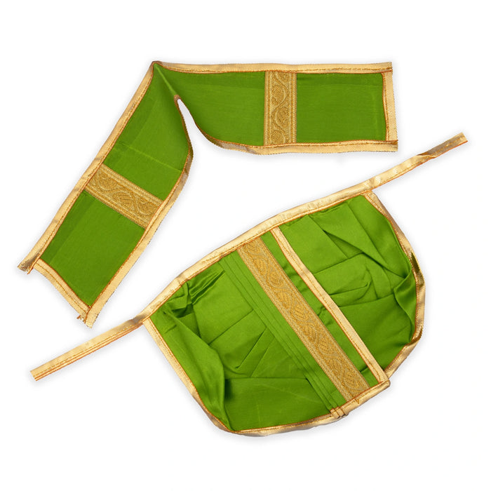 Panchakacham - 6 x 8 Inches | Dhoti/ Satin with Jari Border Panchagajam for Deity - Bhagwan Vastra