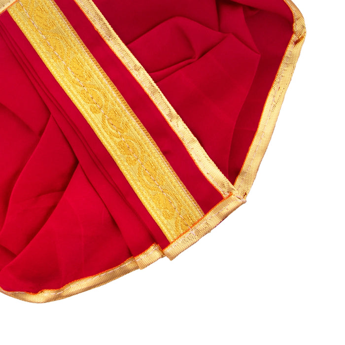 Panchakacham - 6 x 8 Inches | Dhoti/ Satin with Jari Border Panchagajam for Deity - Bhagwan Vastra