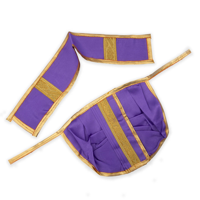 Panchakacham - 6 x 8 Inches | Dhoti/ Satin with Jari Border Panchagajam for Deity - Bhagwan Vastra