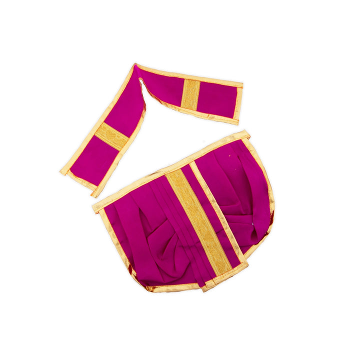 Panchakacham - 6 x 8 Inches | Dhoti/ Satin with Jari Border Panchagajam for Deity - Bhagwan Vastra