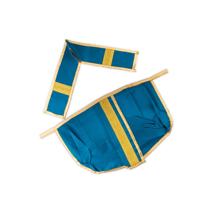 Panchakacham - 9 Inches| Jari Border Dhoti/ Panchakajam For Deity Decor - Bhagwan Vastra