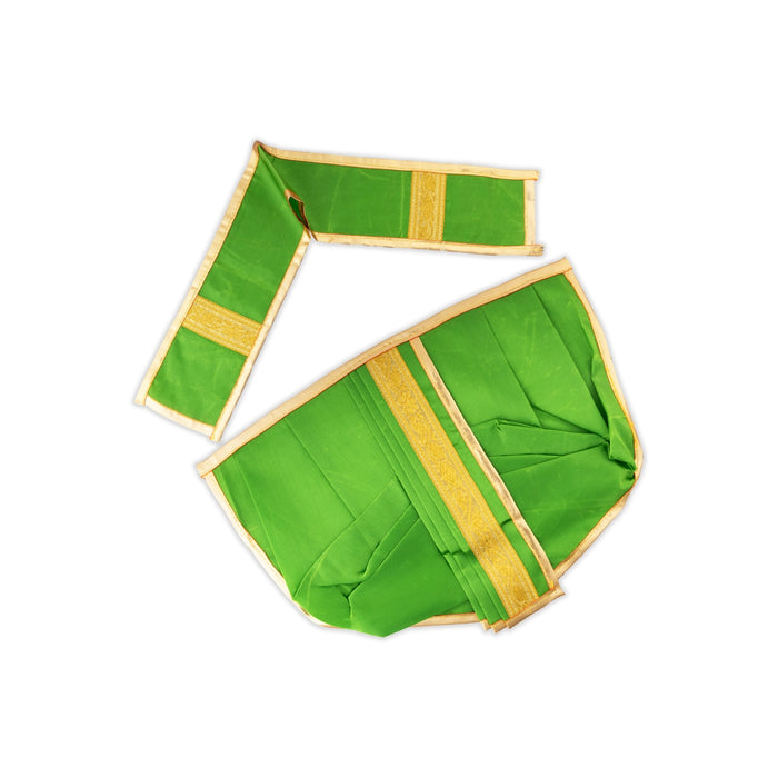 Panchakacham - 9 Inches| Jari Border Dhoti/ Panchakajam For Deity Decor - Bhagwan Vastra
