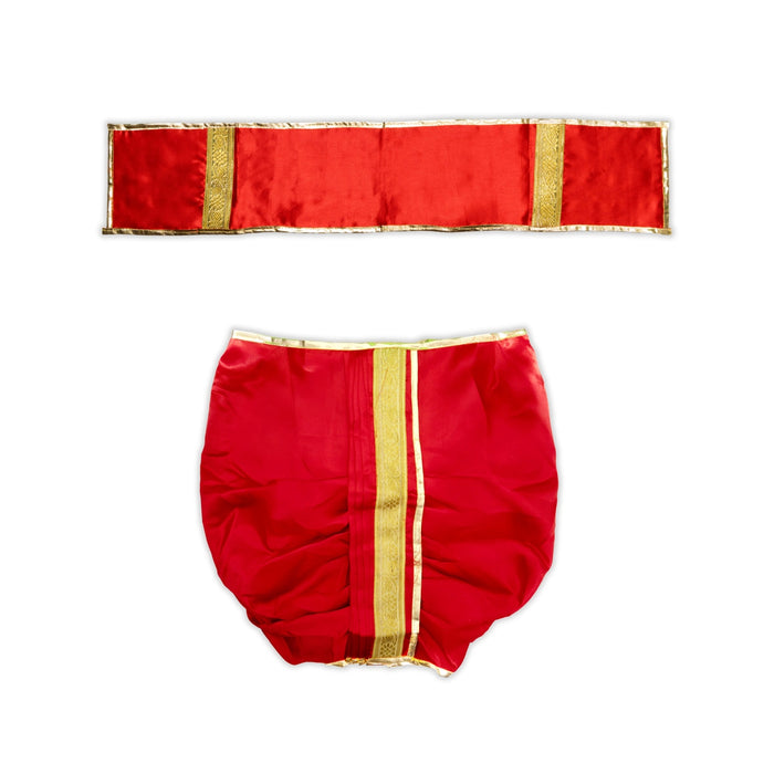 Panchakacham - 16 Inches | Satin Dhoti / Jari Border Panchakajam for Deity/ Assorted