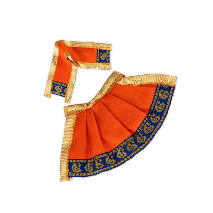 Amman Pavadai - 3 x 6 Inches | Satin Apoorva Devi Vastra/ Mata Dress/ Jari Border Mata Poshak for Deity - Devi Dress