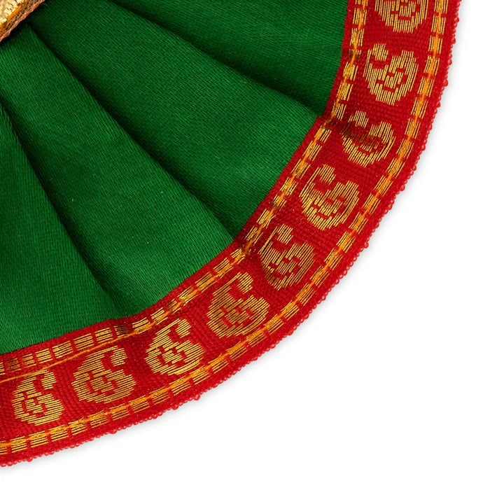 Amman Pavadai - 3 x 6 Inches | Satin Apoorva Devi Vastra/ Mata Dress/ Jari Border Mata Poshak for Deity - Devi Dress