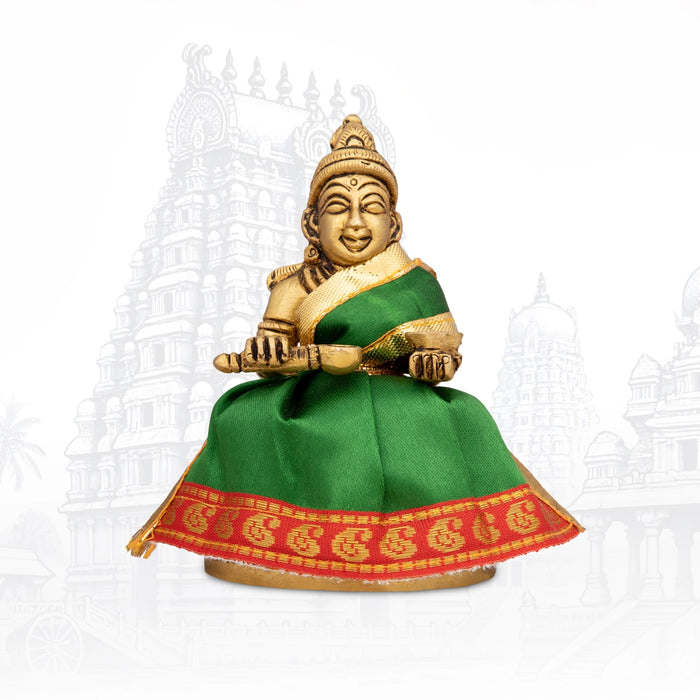 Amman Pavadai - 3 x 6 Inches | Satin Apoorva Devi Vastra/ Mata Dress/ Jari Border Mata Poshak for Deity - Devi Dress