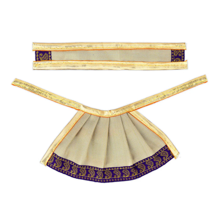 Amman pavadai - 3 inches | Deity Vastram / Devi Dress / Tissue silk / Golden Zari Border / Mata Rani Poshak - Devi Dress