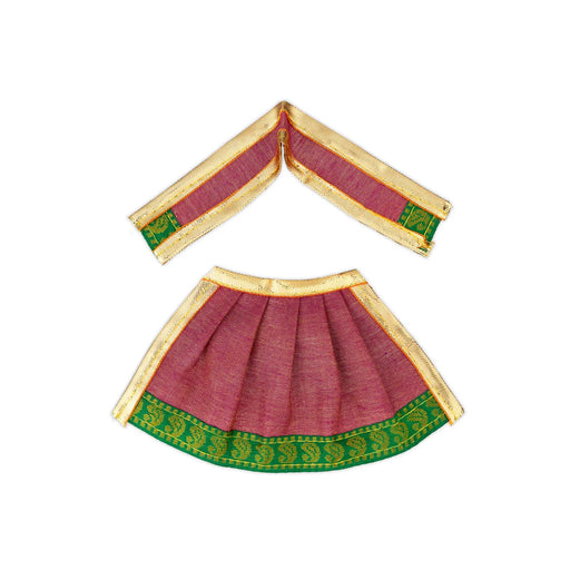 Amman pavadai - 3 inches | Deity Vastram / Devi Dress / Tissue silk / Golden Zari Border / Mata Rani Poshak - Devi Dress