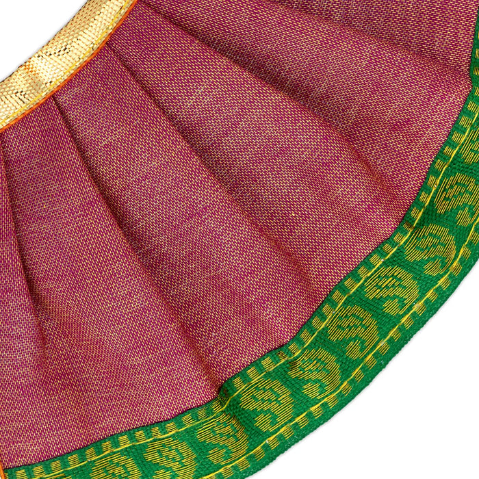 Amman pavadai - 3 inches | Deity Vastram / Devi Dress / Tissue silk / Golden Zari Border / Mata Rani Poshak - Devi Dress