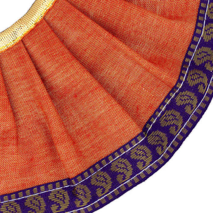 Amman pavadai - 3 inches | Deity Vastram / Devi Dress / Tissue silk / Golden Zari Border / Mata Rani Poshak - Devi Dress