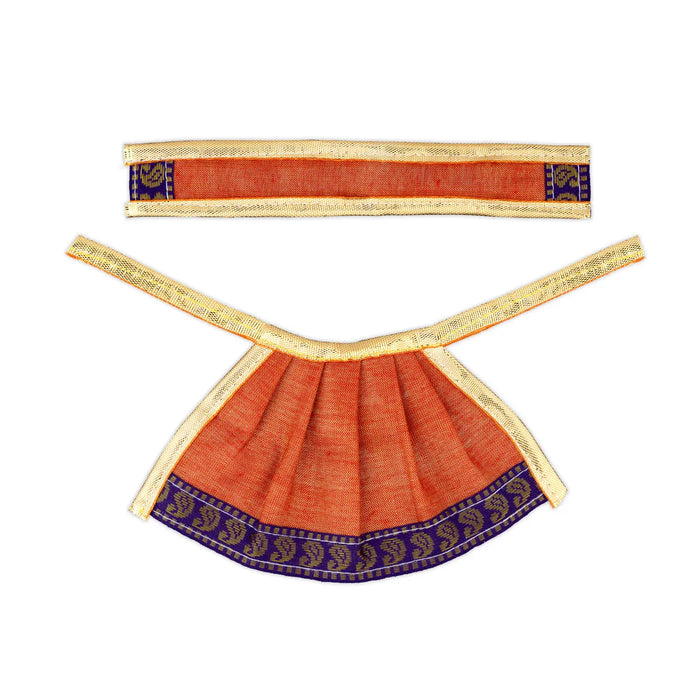 Amman pavadai - 3 inches | Deity Vastram / Devi Dress / Tissue silk / Golden Zari Border / Mata Rani Poshak - Devi Dress