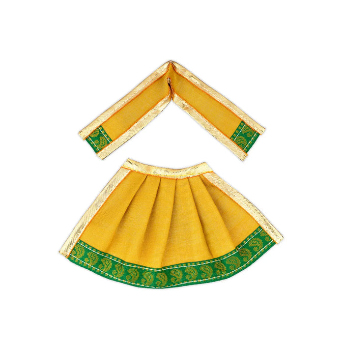 Amman pavadai - 3 inches | Deity Vastram / Devi Dress / Tissue silk / Golden Zari Border / Mata Rani Poshak - Devi Dress