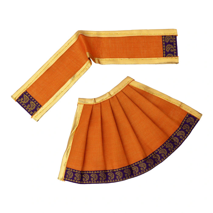 Devi Dress - 4 Inches | Tissue Silk Devi Dress / Mata Rani Poshak/ Amman Pavadai/ Devi Vastra for Deity