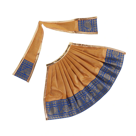 Devi Dress - 8 x 14 Inches | Tissue Silk Mata Rani Poshak/ Amman Pavadai/ Jari Border Devi Vastra for Deity - Devi Dress