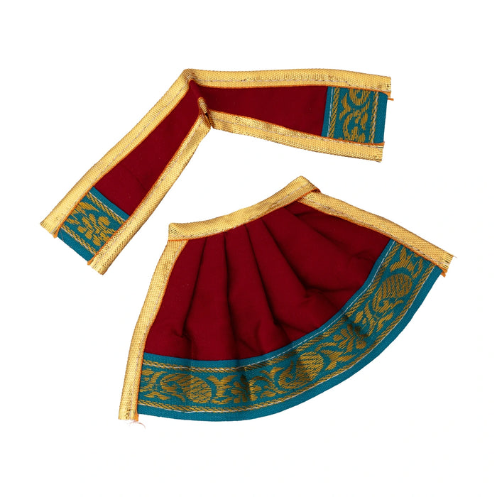 Amman Pavadai - 3 Inches | Karishma Apoorva Jari Border / Mata Dress / Devi Dress for Deity Decor