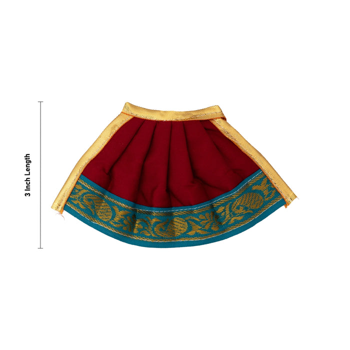 Amman Pavadai - 3 Inches | Karishma Apoorva Jari Border / Mata Dress / Devi Dress for Deity Decor