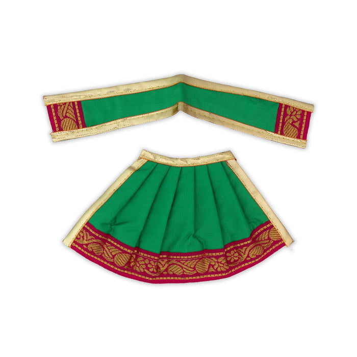 Devi Dress - 4 x 7 Inches | Karishma Apoorva Mata Dress/ Jari Border Amman Pavadai for Deity Decor/ Assorted