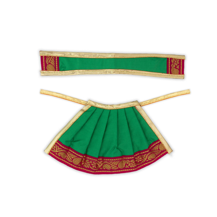 Devi Dress - 4 x 7 Inches | Karishma Apoorva Mata Dress/ Jari Border Amman Pavadai for Deity Decor/ Assorted