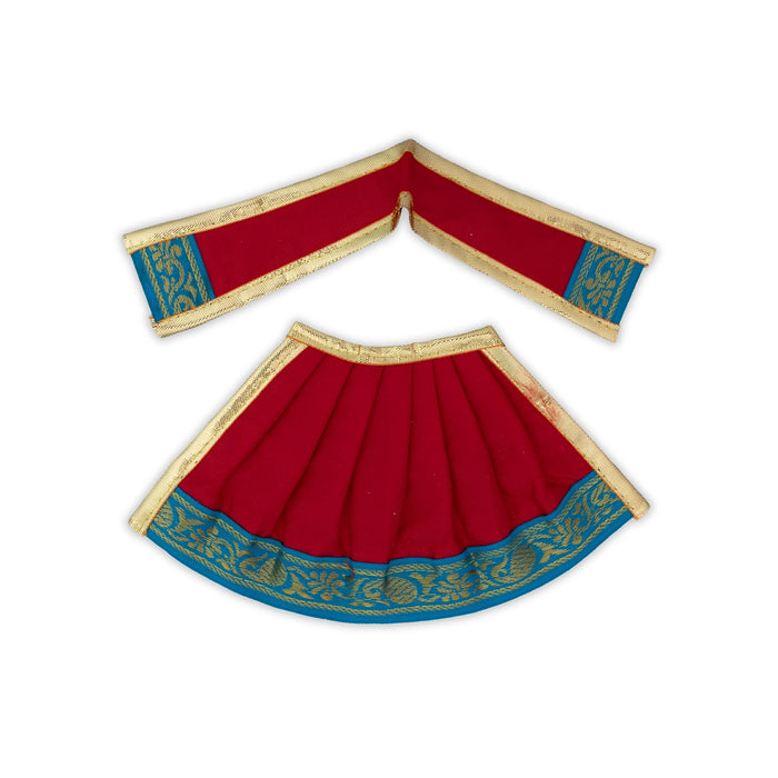 Devi Dress - 4 x 7 Inches | Karishma Apoorva Mata Dress/ Jari Border Amman Pavadai for Deity Decor/ Assorted