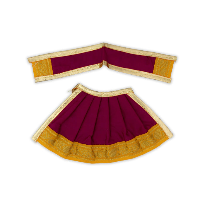 Devi Dress - 4 x 7 Inches | Karishma Apoorva Mata Dress/ Jari Border Amman Pavadai for Deity Decor/ Assorted