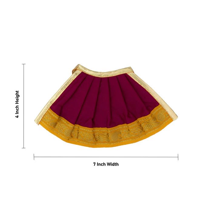 Devi Dress - 4 x 7 Inches | Karishma Apoorva Mata Dress/ Jari Border Amman Pavadai for Deity Decor/ Assorted