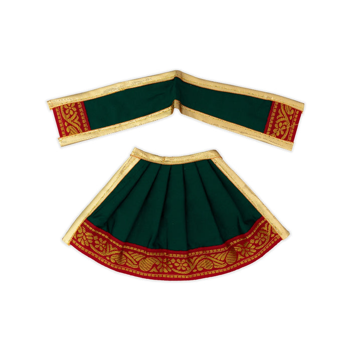 Devi Dress - 4 x 7 Inches | Karishma Apoorva Mata Dress/ Jari Border Amman Pavadai for Deity Decor/ Assorted