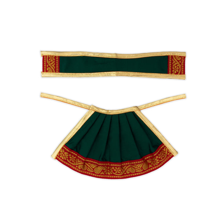 Devi Dress - 4 x 7 Inches | Karishma Apoorva Mata Dress/ Jari Border Amman Pavadai for Deity Decor/ Assorted