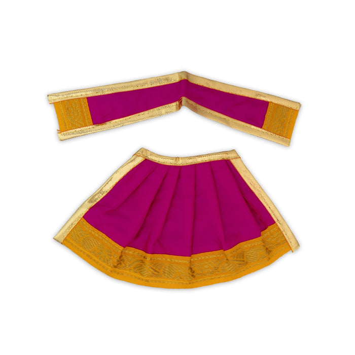Devi Dress - 4 x 7 Inches | Karishma Apoorva Mata Dress/ Jari Border Amman Pavadai for Deity Decor/ Assorted