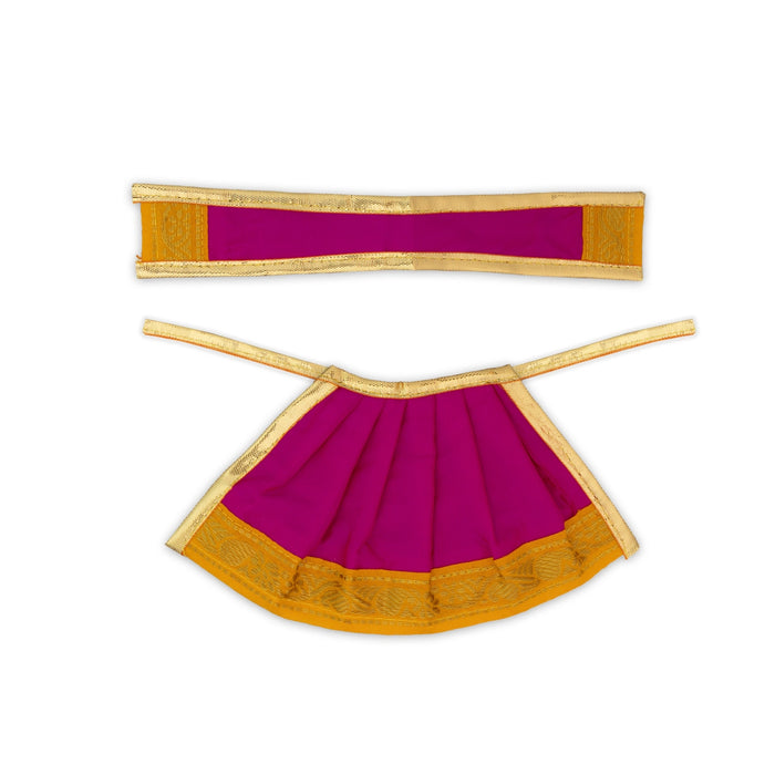 Devi Dress - 4 x 7 Inches | Karishma Apoorva Mata Dress/ Jari Border Amman Pavadai for Deity Decor/ Assorted