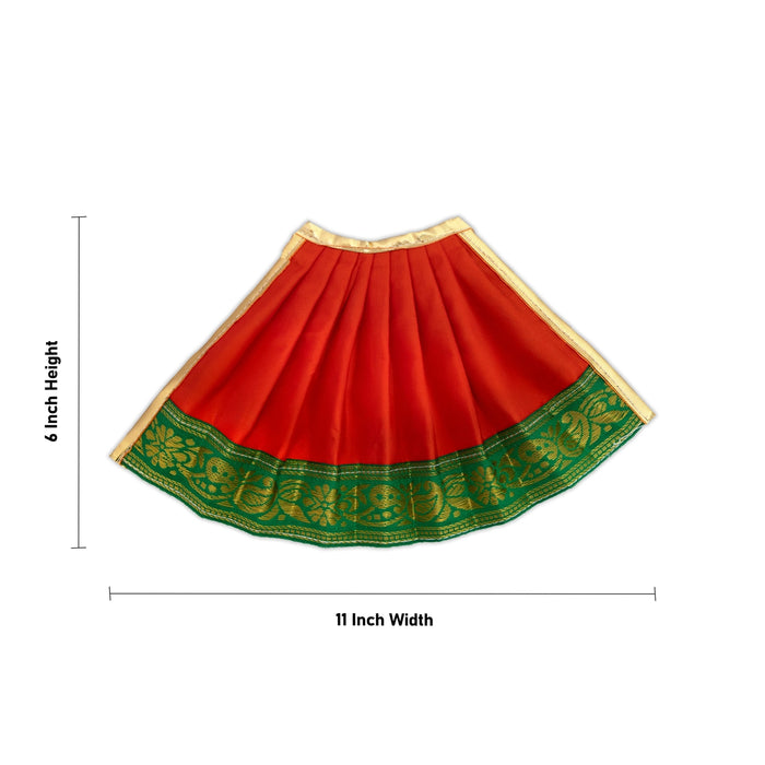 Amman pavadai - 6 inches | Deity Vastram / Devi Dress / Karishma Apoorva / Zari Border / Mata Rani Poshak - Devi Dress